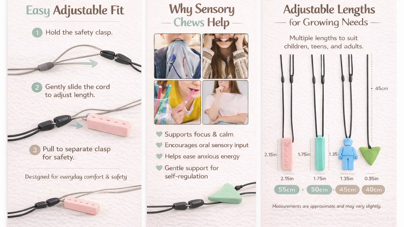 Sensory Silicone  Chew Necklaces (2 Pack)